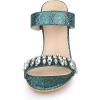 image:imageAllegra K Womens Glitter Rhinestone Stiletto Heels Green Sandals 9 m US