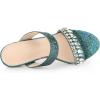 image:imageAllegra K Womens Glitter Rhinestone Stiletto Heels Green Sandals 9 m US