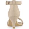 image:imageAllegra K Womens Kitten Heel Ankle Strap Sandals ShoesBeige