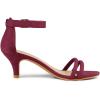 image:imageAllegra K Womens Kitten Heel Ankle Strap Sandals ShoesBurgundy