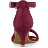 image:imageAllegra K Womens Kitten Heel Ankle Strap Sandals ShoesBurgundy