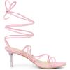 image:imageAllegra K Womens Lace Up Open Toe Open Toe Strappy Stiletto Heels Pink Sandals  6 M US