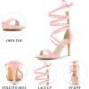 image:imageAllegra K Womens Open Toe Stiletto Heel Lace Up Heels SandalsPink