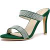 image:imageAllegra K Womens Open Toe Stiletto Heel Rhinestone Mules Emerald Green Sandals 8 m US