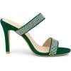 image:imageAllegra K Womens Open Toe Stiletto Heel Rhinestone Mules Emerald Green Sandals 9 m US