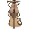 image:imageAllegra K Womens Open Toe Strappy Straps Stiletto Heel Brown Sandals 9 M US