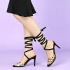 image:imageAllegra K Womens Polka Dots Clear Lace Up Stiletto Heels SandalsBlack