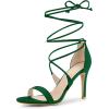 image:imageAllegra K Women Open Toe Stiletto High Heel LaceUp Dark Green Sandals  9 m US
