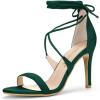 image:imageAllegra K Women Open Toe Stiletto High Heel LaceUp Green Sandals  10 m US