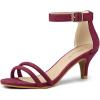 image:imageAllegra K Womens Kitten Heel Ankle Strap Sandals ShoesBurgundy