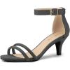 image:imageAllegra K Womens Kitten Heel Ankle Strap Sandals ShoesGrey