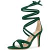 image:imageAllegra K Womens Lace Up Heels Stiletto High Dark Green Heel Sandals 85 m US