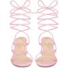 image:imageAllegra K Womens Lace Up Open Toe Open Toe Strappy Stiletto Heels Pink Sandals  6 M US