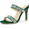 image:imageAllegra K Womens Open Toe Stiletto Heel Rhinestone Mules Emerald Green Sandals 9 m US