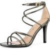 image:imageAllegra K Womens Open Toe Strappy Straps Stiletto Heel Gunmetal Sandals 10 M US