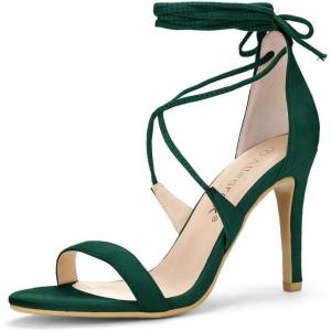 image:imageAllegra K Women Open Toe Stiletto High Heel LaceUp Green Sandals  9 m US