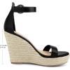 image:imageAllegra K Wedges Sandal Platform Open Toe Ankle Strap Espadrille Wedge Heel Sandals for WomenBlack