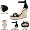 image:imageAllegra K Wedges Sandal Platform Open Toe Ankle Strap Espadrille Wedge Heel Sandals for WomenBlack