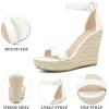 image:imageAllegra K Wedges Sandal Platform Open Toe Ankle Strap Espadrille Wedge Heel Sandals for WomenWhite