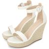 image:imageAllegra K Wedges Sandal Platform Open Toe Ankle Strap Espadrille Wedge Heel Sandals for WomenWhite
