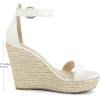 image:imageAllegra K Wedges Sandal Platform Open Toe Ankle Strap Espadrille Wedge Heel Sandals for WomenWhite