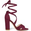image:imageAllegra K Womens Block Heeled Lace Up Burgundy Sandals 75 M US