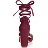 image:imageAllegra K Womens Block Heeled Lace Up Burgundy Sandals 75 M US