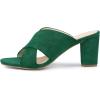 image:imageAllegra K Womens Crisscross Strap Block Heel Slide Green Sandals 9 m US