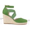 image:imageAllegra K Womens Espadrilles Closed Toe Wedges Heels SandalsOlive Green