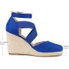 image:imageAllegra K Womens Espadrilles Closed Toe Wedges Heels SandalsRoyal Blue