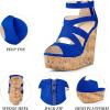 image:imageAllegra K Womens Platform Peep Toe Cutout Caged Cork Wedge Heel SandalsRoyal Blue