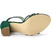 image:imageAllegra K Womens Rhinestones Strappy Chunky Heel Green Sandals 9 m US