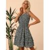 image:imageAllegra K Womens Summer Sleeveless Boho Floral Mini Dress One Shoulder Tie Ruffle Swing Beach Casual Short DressBlack