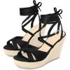 image:imageAllegra K Womens Wedges Espadrilles Cross Strap Lace Up Platform Wedge Heels SandalsBlack