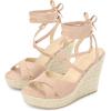 image:imageAllegra K Womens Wedges Espadrilles Cross Strap Lace Up Platform Wedge Heels SandalsPink