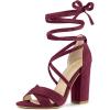image:imageAllegra K Womens Block Heeled Lace Up Burgundy Sandals 75 M US