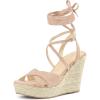 image:imageAllegra K Womens Wedges Espadrilles Cross Strap Lace Up Platform Wedge Heels SandalsPink