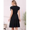 image:imageAllegra K Casual V Neck Sundress for Womens Ruffle Sleeve ALine Flowy Tiered Knee Length Dress with PocketsBlack