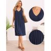 image:imageAllegra K Summer Sleeveless Dress for Womens V Neck Pleated Front Casual 2026 Swing Midi Tank DressesNavy Blue