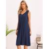 image:imageAllegra K Summer Sleeveless Dress for Womens V Neck Pleated Front Casual 2026 Swing Midi Tank DressesNavy Blue