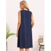 image:imageAllegra K Summer Sleeveless Dress for Womens V Neck Pleated Front Casual 2026 Swing Midi Tank DressesNavy Blue