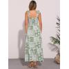 image:imageAllegra K Summer Spaghetti Strap Dress for Womens Beach Printed Square Neck Maxi Sun Dresses ALine Long DressGreen