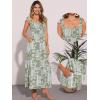 image:imageAllegra K Summer Spaghetti Strap Dress for Womens Beach Printed Square Neck Maxi Sun Dresses ALine Long DressGreen