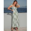 image:imageAllegra K Summer Spaghetti Strap Dress for Womens Beach Printed Square Neck Maxi Sun Dresses ALine Long DressGreen