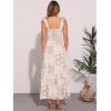 image:imageAllegra K Summer Spaghetti Strap Dress for Womens Beach Printed Square Neck Maxi Sun Dresses ALine Long DressKhaki
