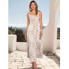 image:imageAllegra K Summer Spaghetti Strap Dress for Womens Beach Printed Square Neck Maxi Sun Dresses ALine Long DressKhaki