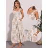 image:imageAllegra K Summer Spaghetti Strap Dress for Womens Beach Printed Square Neck Maxi Sun Dresses ALine Long DressKhaki