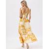 image:imageAllegra K Summer Spaghetti Strap Dress for Womens Beach Printed Square Neck Maxi Sun Dresses ALine Long DressYellow