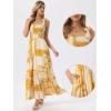 image:imageAllegra K Summer Spaghetti Strap Dress for Womens Beach Printed Square Neck Maxi Sun Dresses ALine Long DressYellow