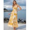image:imageAllegra K Summer Spaghetti Strap Dress for Womens Beach Printed Square Neck Maxi Sun Dresses ALine Long DressYellow